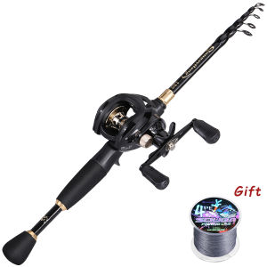 Sougayilang Fishing Set with Carbon Fiber Rod 7.2:1Powerful Fishing Reel and One Fishing Line as a Gift Professional Fishing Set