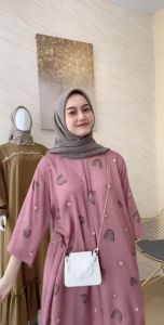 Zalera Id Dress Long Sleeve Motif Gaya Korea Pinggang Alami