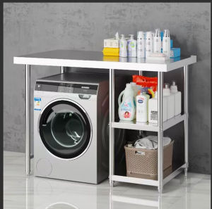 Stainless Steel Washing Machine Rack Drum Bathroom Washing Machine Dryer Top Stacked Combination Three-Layer Storage Rack