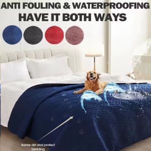 Dirt-Proof Bedspread Waterproof Dog Bed Cover Pet Blanket for Furniture Bed Protector Couch Cover for Dogs Cats Non-Slip Backing