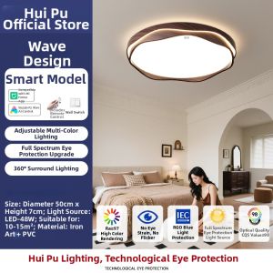 HUIPU | Eye-friendly Walnut Wooden Midcentury Modern Style Ceiling Light