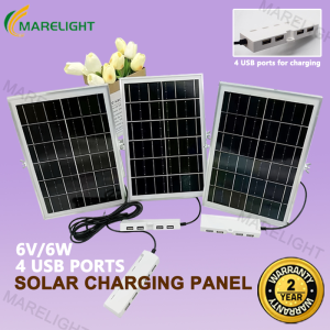 Solar Charging Panel 6V 6W Solar Energy Panel Fast Charging With 4 USB Ports For Camping Cellphone