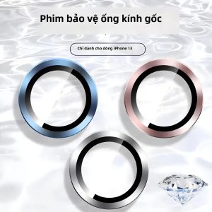 Vòng Kim Loại Bảo Vệ Camera Cho iPhone 13 Pro Max 14 15 Series Với Kính Cường Lực Phía Sau Ống Kính Nắp Bảo Vệ Cho iPhone 15 Pro Plus