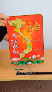 (Tranh để bàn) Tranh bản đồ tranh Việt Nam bản đồ việt nam 34 tỉnh tranh ngày quốc khánh UT188