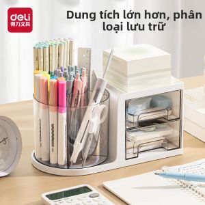 Hộp đựng bút deli đa năng tích hợp ngăn kéo