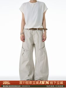 MADWITCH American Style Vintage Design Casual Pants Loose Silhouette Men Women Bent Knife Leisure Trousers Youth Fashion