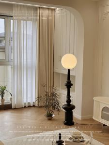 Roman Column Floor Lamp Artistic Decorative Piece for Living Room Bedroom Sofa Side Vintage American French Cream Style Lamp