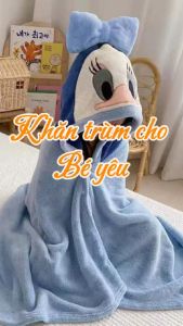 Khăn Ủ Áo Choàng Tắm PISCES TOWEL Có Mũ Cho Bé Hình Vịt Donan Ngộ Nghĩnh Mềm Mại Thấm Hút Tốt