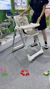 6 In 1 Baby Dining Chair Height Adjustable Foldable With wheels Safety Belt Baby High Chair Portable Feeding Chair