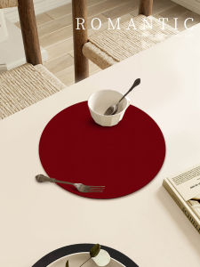 Bàn Ăn Tròn Bằng Da Cao Cấp Chống Thấm Nước Chống Dầu Dễ Giặt Phong Cách Hiện Đại Tối Giản Dùng Trong Gia Đình