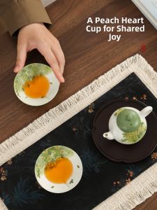 XIANGYE | Hand-painted Daisy Heart Design Tea Cup Set for Couples Valentines Gift