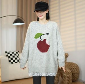 Autumn Winter New Thick Popular Elegant Loose Casual Cover Buttocks Sweater