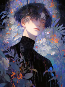 KAYOU | Anime Comic Boy Tranh Đính Đá Full Drill Hoa Tròn Khảm Hình Cô Gái Đính Đá - Bộ Dụng Cụ Thêu Kim Cương Vuông & Tròn