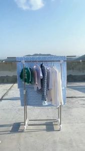 jemuran baju handuk double pole portable serbaguna