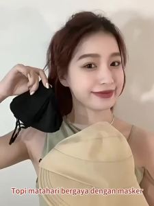 Topi Wanita Korean Style | Anti UV & Membuat Wajah Terlihat Lebih Kecil | Untuk Daily Wear & Liburan Musim Panas | Warna Hitam/Krem/Coklat Muda