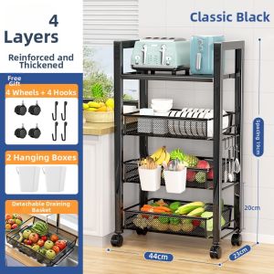 YIXUAN | Multi-functional Mobile Vegetable Storage Rack Multi-layer