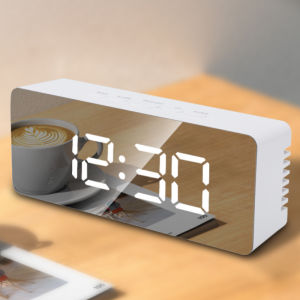 Topstar Digital Alarm Clock Mirror Screen USB Plug-in Type Led Table Clock