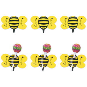 การ์ดกล่องใส่ขนมหวานรูปอมยิ้มรูปผึ้ง50ชิ้นของตกแต่งงานปาร์ตี้วันเกิดธีมผึ้งของขวัญปาร์ตี้อาบน้ำเด็ก