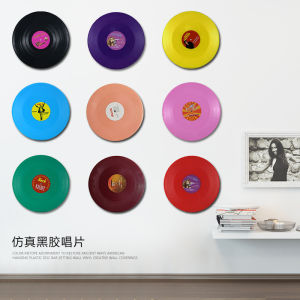 Colorful Plastic Vinyl Record Wall Decorations Retro American Style Bar Background Wall Black Vinyl Record Creative Wall Decor