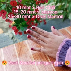 Kutek Maroon Alami Halal Sah Wudhu & Sholat / Pewarna Kuku \\\"HENNAKU\\\" Berkualitas Tidak Pudar Menguning + Free Box Penyimpanan