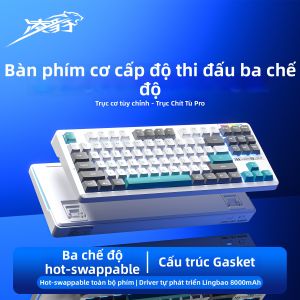 Lingbao | Bàn Phím Cơ Không Dây Bluetooth Ba Chế Độ