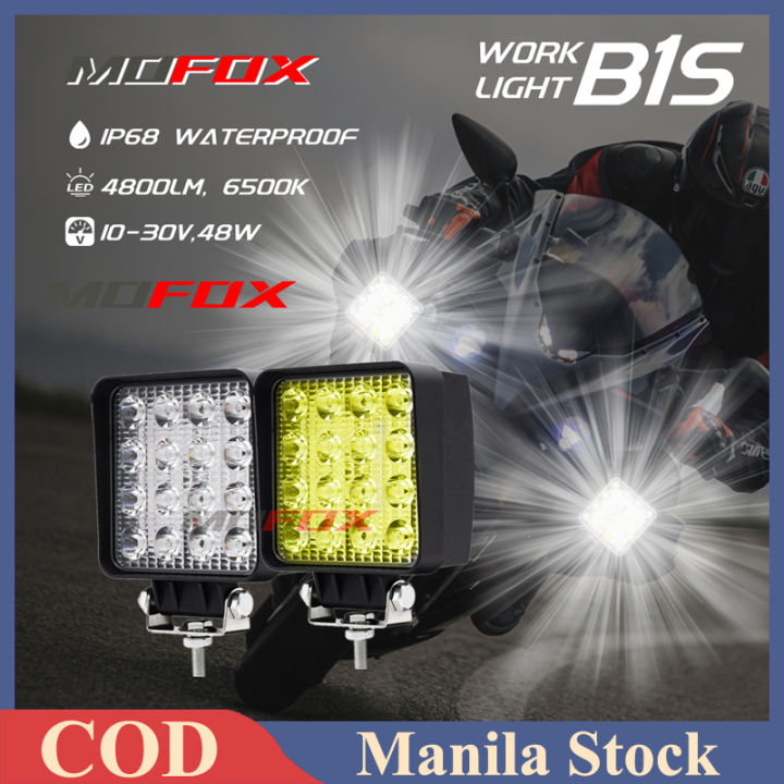【Manila 2Pcs Set】MOFOX B1S 4inch 48W Square LED Work Light Waterproof ...