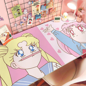 Adorable Pink Sailor Moon Desk Refresh Stickers Waterproof Self Adhesive Study Desk Decorations Cute Anime PVC Wall Stickers