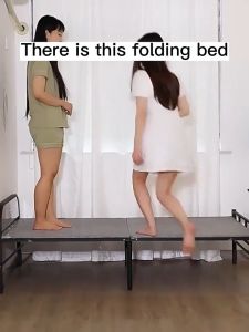 【Spot +24hours delivery】Metal Folding Bed 75/100CM Black/White Single Foldable Portable Bedroom Folding Bed Single Heavy Duty Bed Frame