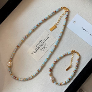 CAFFTI | Natural Freshwater Pearl and Colored Stone Charm Bracelet