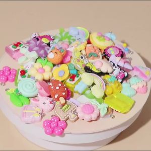 15pcs New Mix Kawaii Summer Vacation Pink Flower Heart Butterfly Ice Cream Star Resin Earrings Charms Diy Jewelry Making Pendant