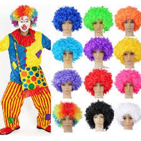 wig badut warna warni rainbow