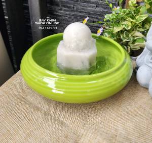 ชุดหินหมุน อ่างสีเขียว อ่อนหินหมุน สีขาว คุณภาพสวย ถือน่ารัก