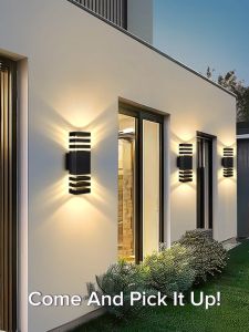 CANMEIJIA LED Wall Lamp Outdoor IP65 Waterproof Wall Light Replaceable E27 Bulbs AC220V Christmas Decorative Sconces for Garden Gate Yard Balcony Courtyard Porch Light