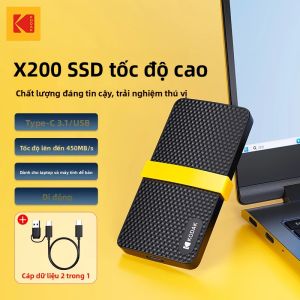 Ổ Cứng Di Động Ngoài Mini SSD Kodak X200 1TB USB3.1 Cho Laptop Smartphone PS4 PC MAC TV - Tùy Chọn 256GB 512GB