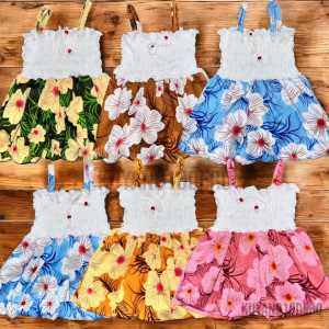 6pcs (6-12 months old) Chalis Mini smocking dress for babies (assorted colors and design)