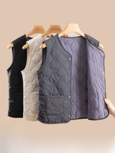 SHIPAILUO | Mens Cashmere Thermal Vest Thickened Sleeveless Tight Fit Winter Warm Cotton Underwear Base Layer V-neck No-iron Processing