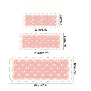 VIKAMA Pink Bowknot Bedroom Carpet Soft Girls Room Decorative Mat Balcony Sofa Coffee Table Mat Home Decoration