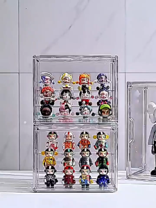 Transparent storage box acrylic display box shoes storage box blind box storage box