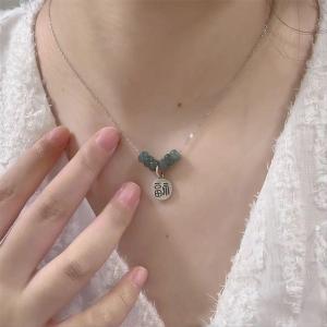 New 2024 Chinese Style Feng Shui Safe Lock Necklace Womens Unique Design Sensation Clavicle Chain Internet Famous Neck Chain