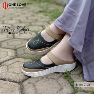 one love sendal sepatu wedges wanita sneakers kasual ukuran 36-40