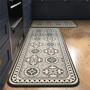 VIKAMA New Model Kitchen Floor Mats - Anti-slip Oil-resistant Washable Non-drying Water-resistant Rug for Home Decoration