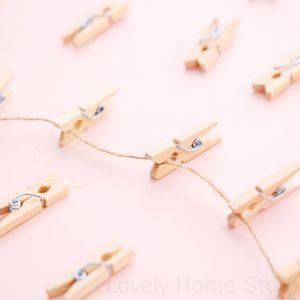 50PCS 2.5x0.3cm Natural Mini Wooden Clips for Clothespins Decorative Photos Papers Wedding Party Home Decoration