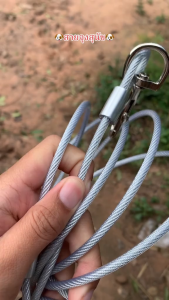 Maiyilai สายจูงหมาใหญ่ โซ่ล่าม สายเคเบิ้ล Cable โซ่ล่าม โซ่จูง สุนัข ความยาว10 ฟุต เชือกจูงสุนัข พร้อมตะขอเกี่ยว 2 ด้าน หัว-ท้าย