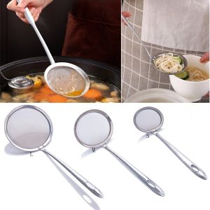 Saringan Baja Tahan Karat Gagang Panjang Saringan Minyak Jaring Halus Stainless