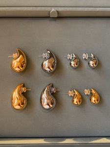 CAFFTI | Luxurious Big Drop Metal Earrings for Women Gold Silver