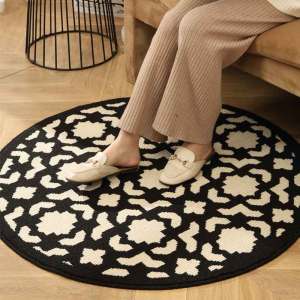Round Area Rug Bedrooms Living Room Floor Mat Non-Slip Floor Mat Area Rug Computer Chair Mat Living Room Coffee Table Floor Mat Sofa Coffee Table Blanket Indoor Throw Rugs Floor Carpet for Living Room Bedroom Kids Nursery Decor