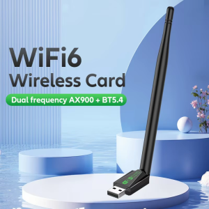 Kebidumei | AX900 USB WiFi6 Bluetooth 5.4 Adapter 5dBi Antenna 2in1 Dongle 2.4G&5GHz WiFi Network Wireless Wlan Signal Receiver Driver Free