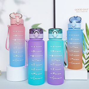 900ML Sports Water Bottle Gradient Plastic Space Water Cup Drinkware Portable Drinking Bottles Outdoor Travel Gym Fitness Jugs