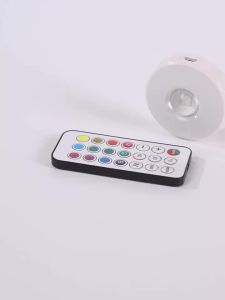 Rechargeable LED Spotlights RGB Night Light Wireless Remote Control Cabinet Light For Display Closet Kitchen Wardrobe Bedroom