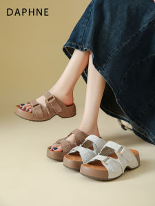 Daphne | Soft Bottom Double Strap Flat Sandals High Heel Platform